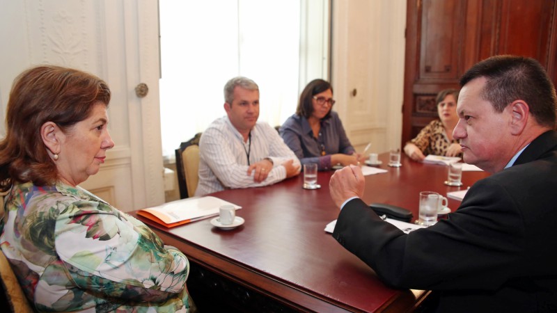 PORTO ALEGRE, RS, BRASIL, 15.04.2015: A secretária extraordinária do Gabinete de Políticas Sociais, Maria Helena Sartori, recebeu, na tarde de hoje(15), o diretor-geral do Detran-RS, Ildo Mário Szinvelski. Foto: Karine Viana/Palácio Piratini