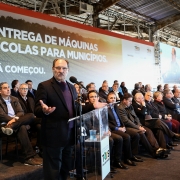 ESTEIO, RS, BRASIL 08.06.2018: Com a presença do Ministro-Chefe da Casa Civil, Eliseu Padilha, e do Ministro-Chefe da Secretaria de Governo, Carlos Marun, o governador, José Ivo Sartori, participou, na tarde desta sexta-feira (8), em frente ao Pavilhão In
